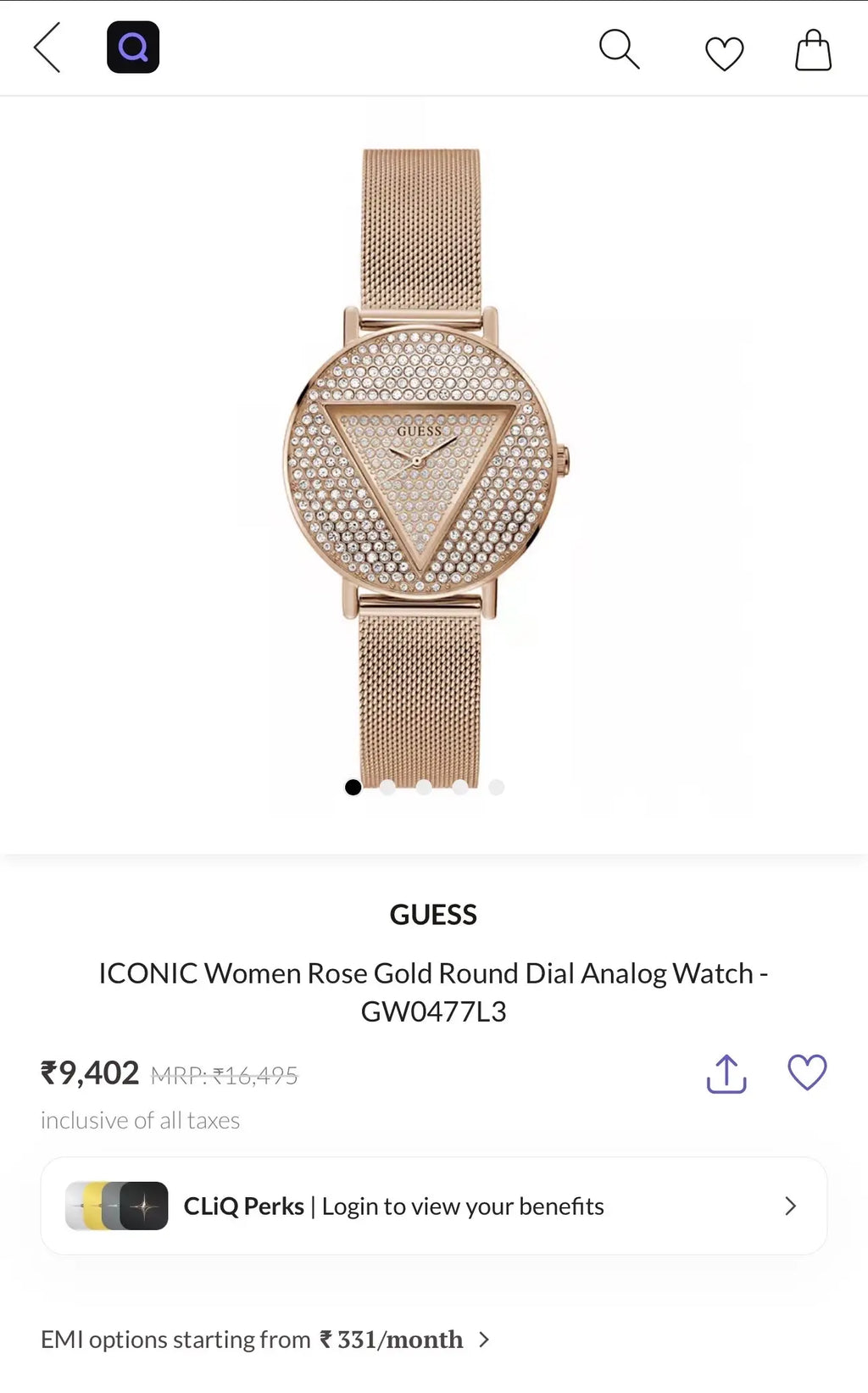 Gues s ICONIC Rose Gold Premium Ladies Watch