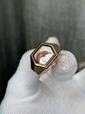 Fossi l Serpentine RoseGold White Ring Analog Watch