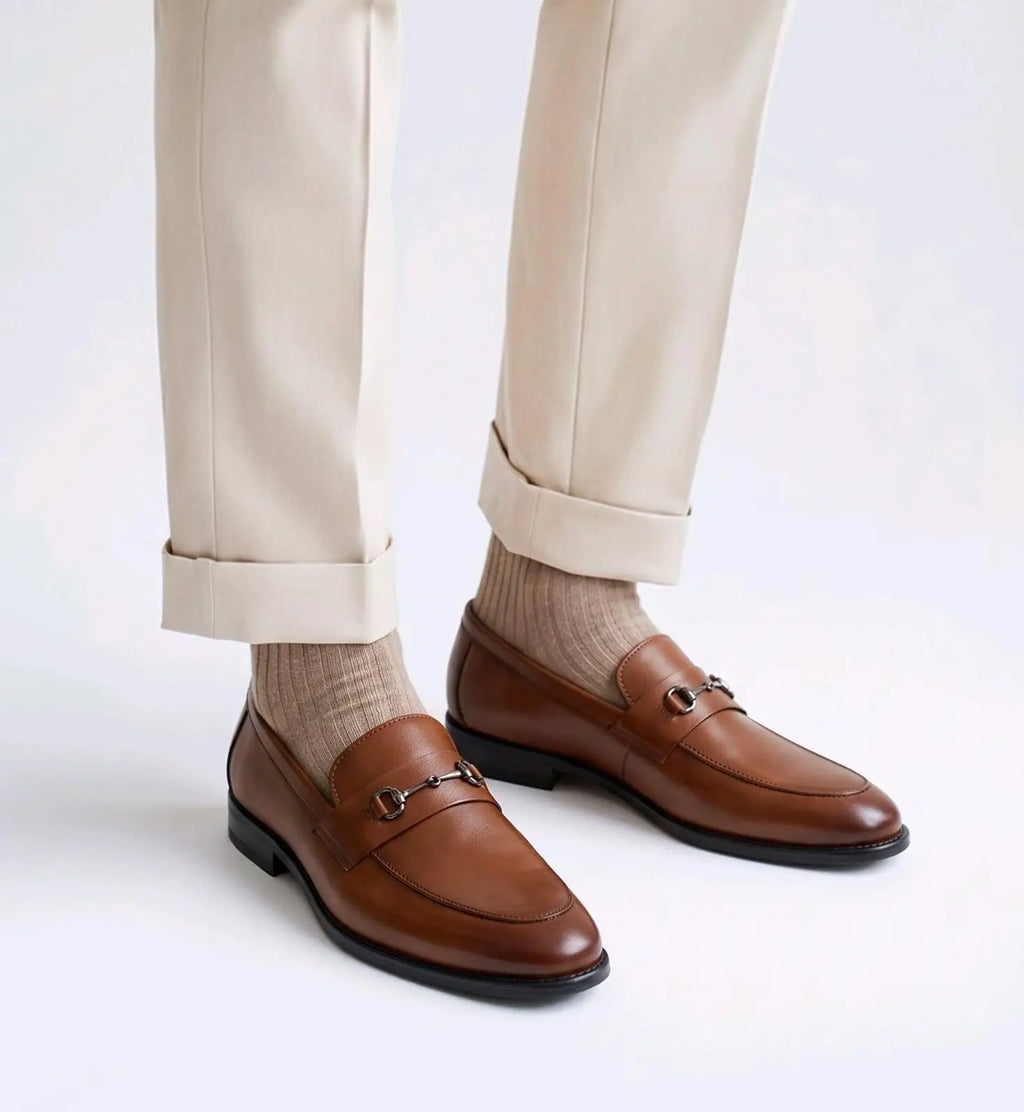 Tods_Tan Metal Buckle Premium Leather Formal Loafers