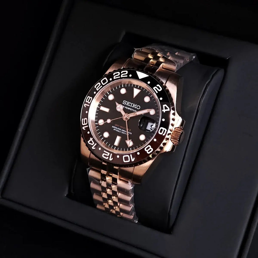 Seiko MOD GMT Root Beer Heavy Shift Movement