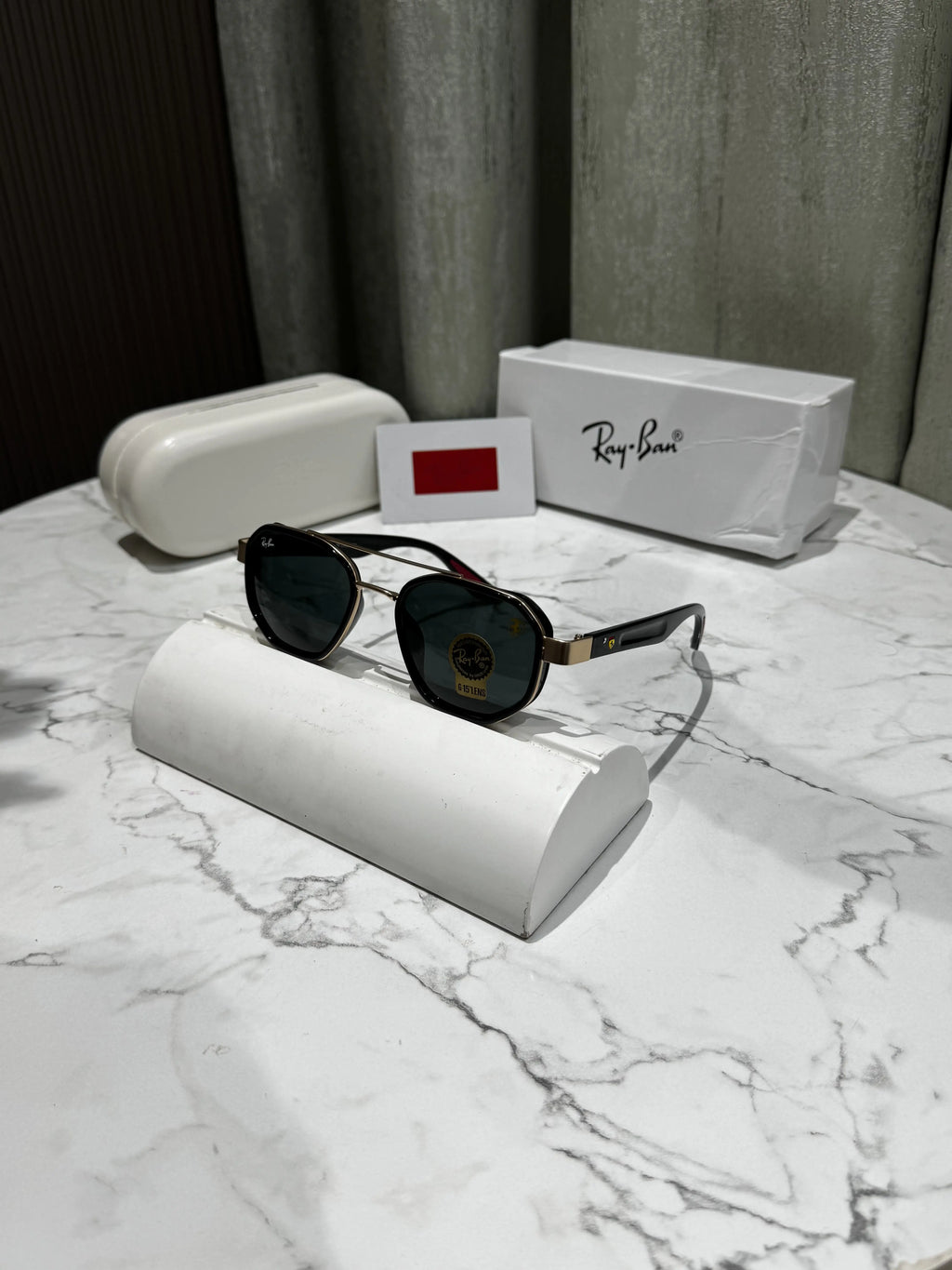 RayBan Gold Black Premium Shades 943