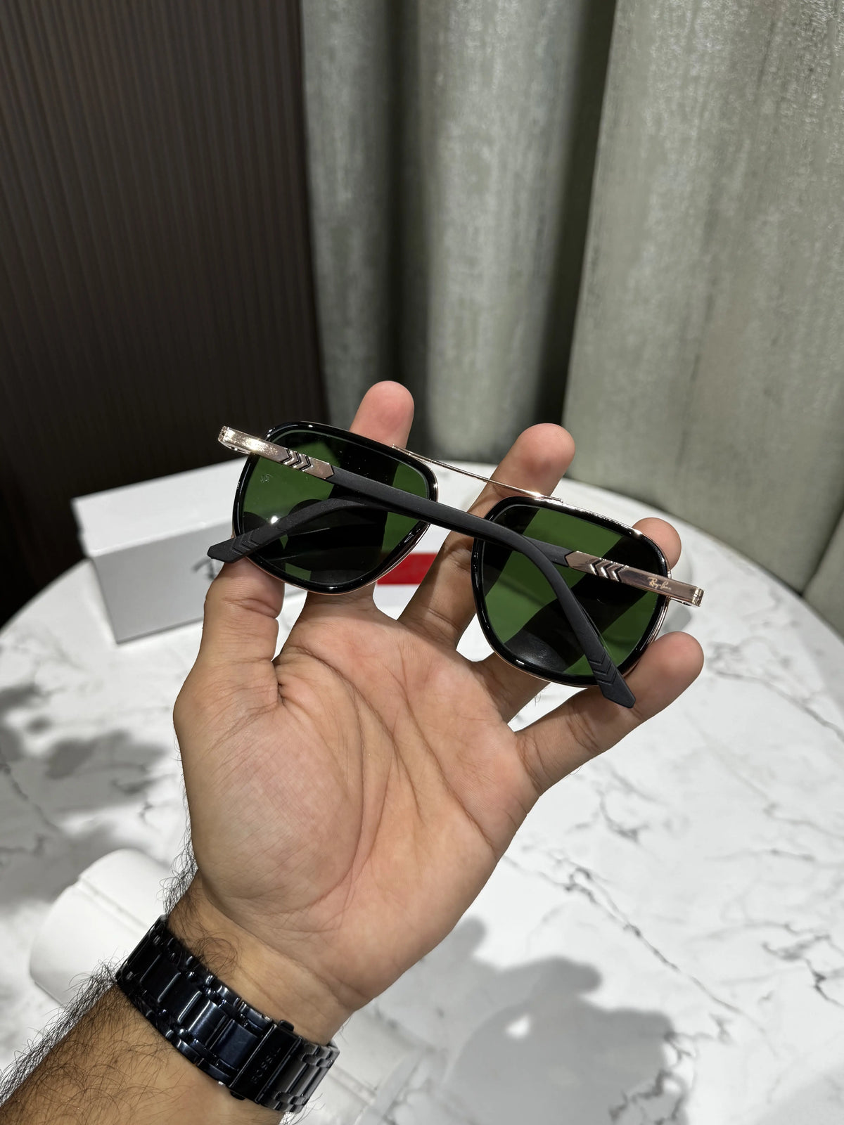 Copy RayBan Gold Green Premium Shades