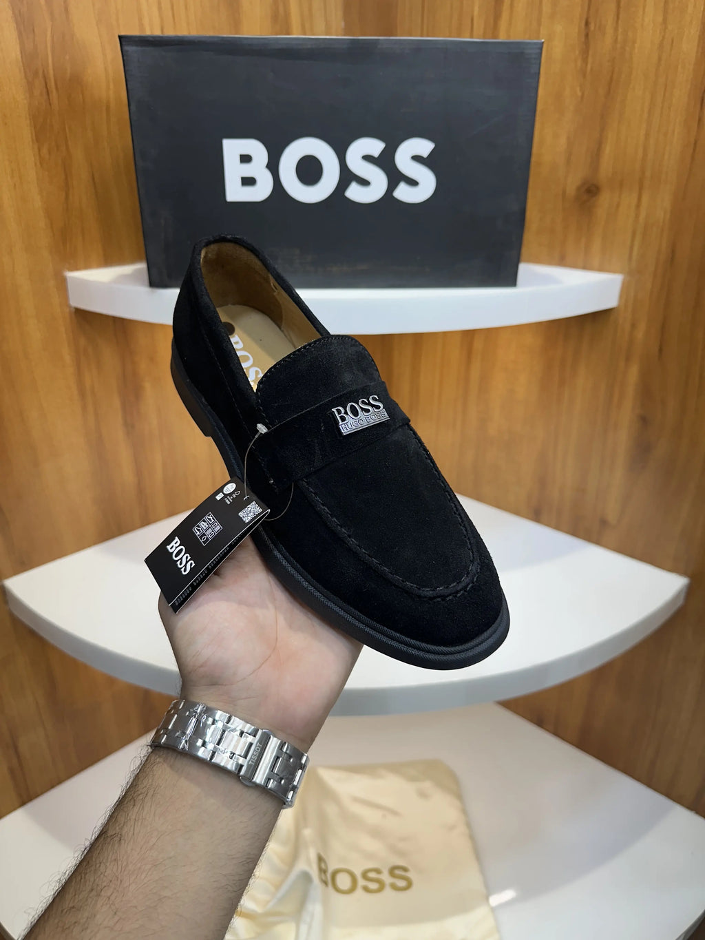 Hugo_Boss Black Premium Suede Leather Formal Loafers