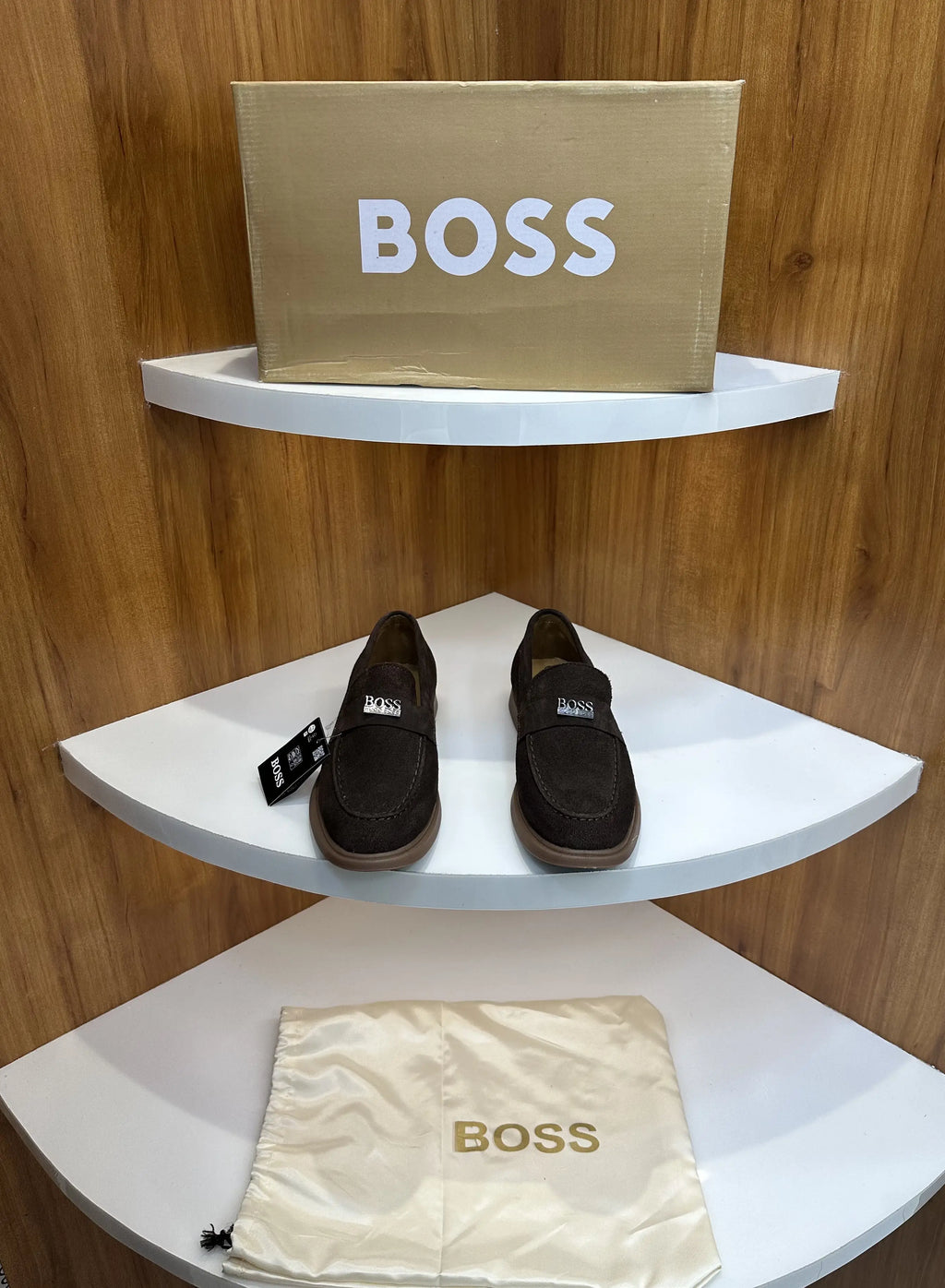 Hugo_Boss Brown Premium Suede Leather Formal Loafers