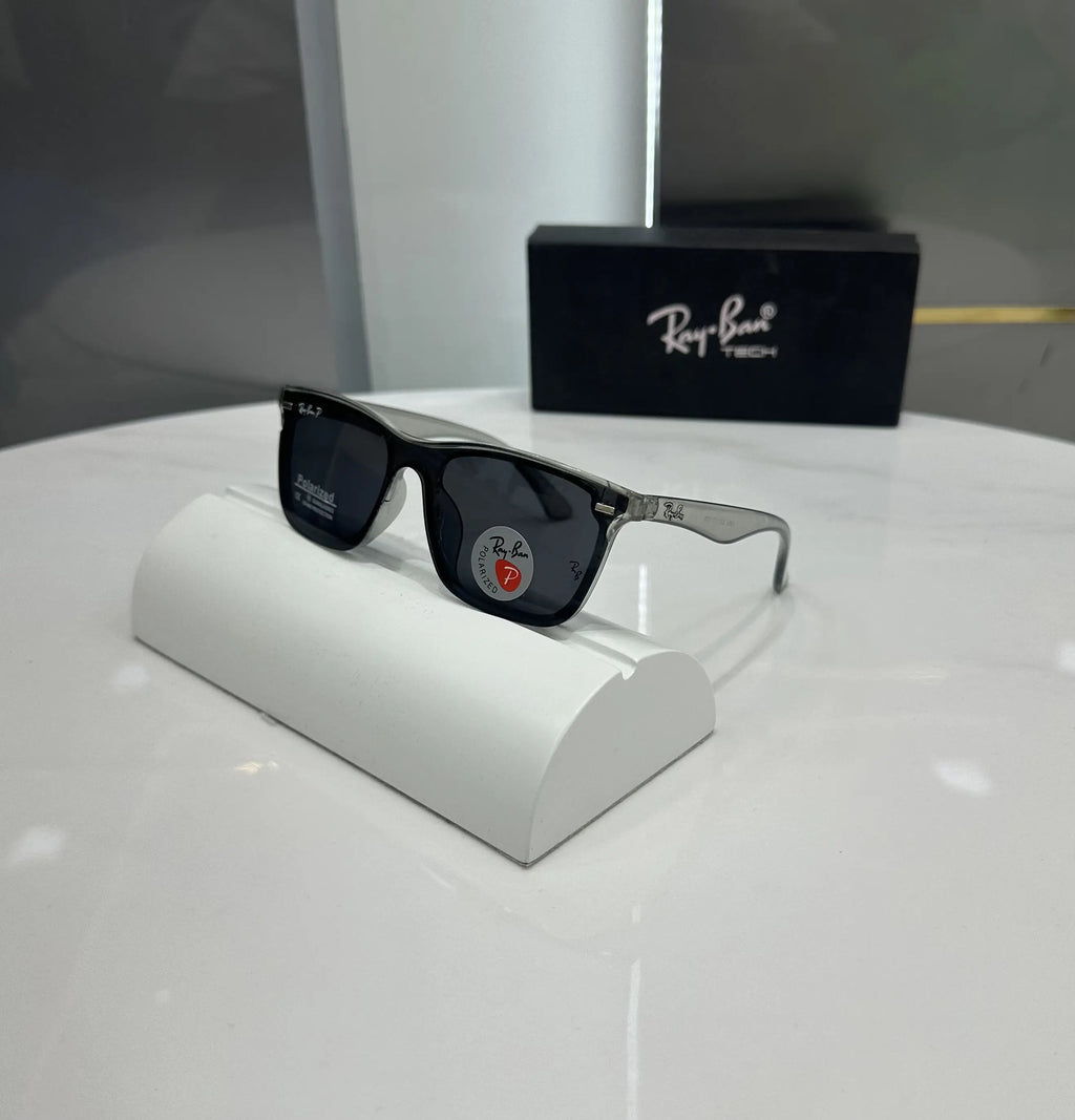 RayBan Grey Black Glossy Premium Shades 4487