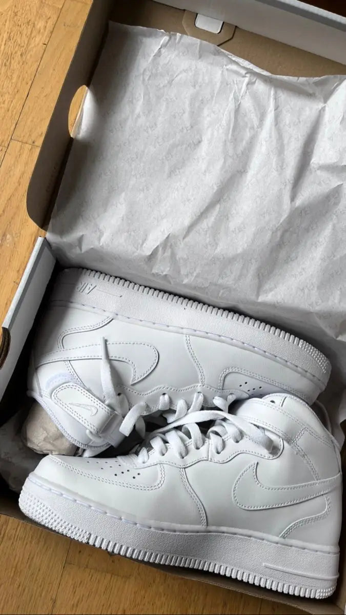 Nik e Air Force 1 Mid High white Leather Quality
