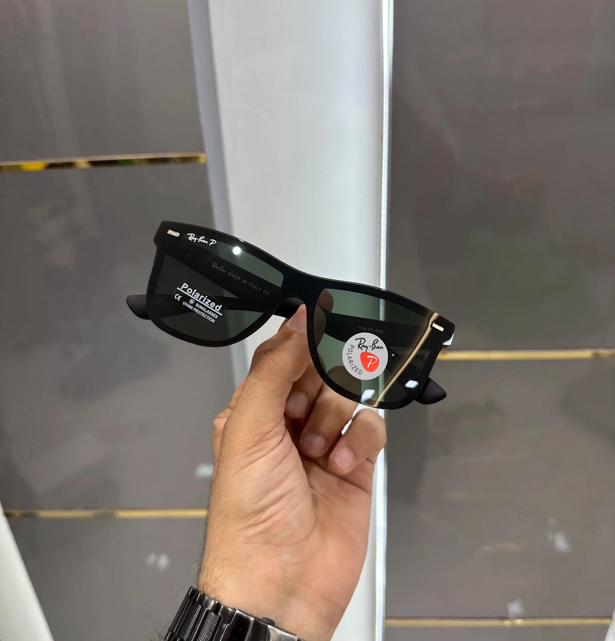 RayBan Black Green Matt Premium Shades 650