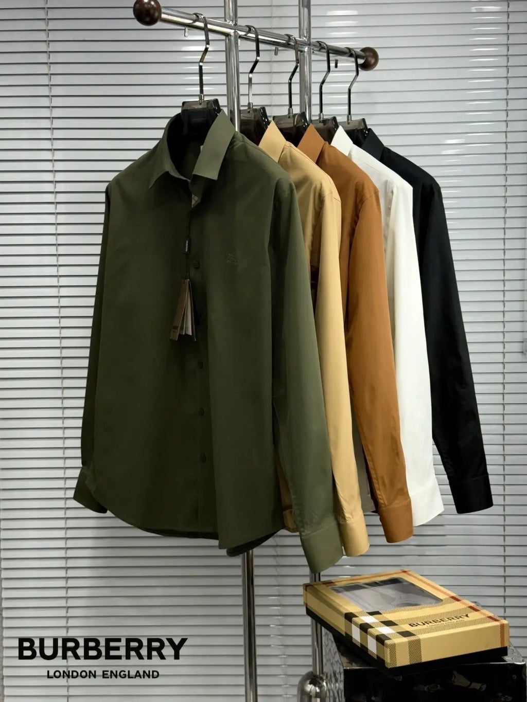 Burberr y  Light brown  Premium Shirt With Original Box