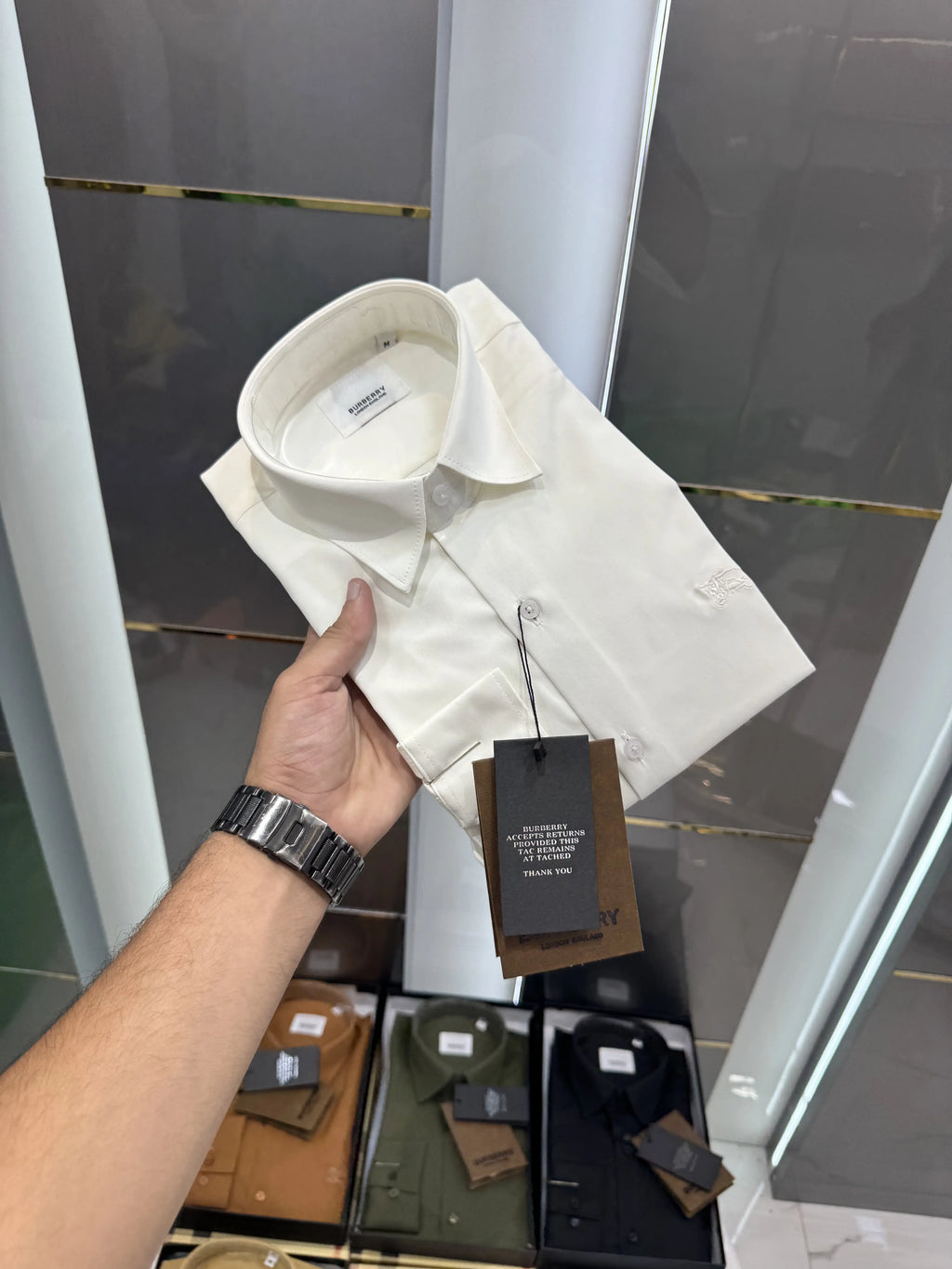 Burberr y  White   Premium Shirt With Original Box