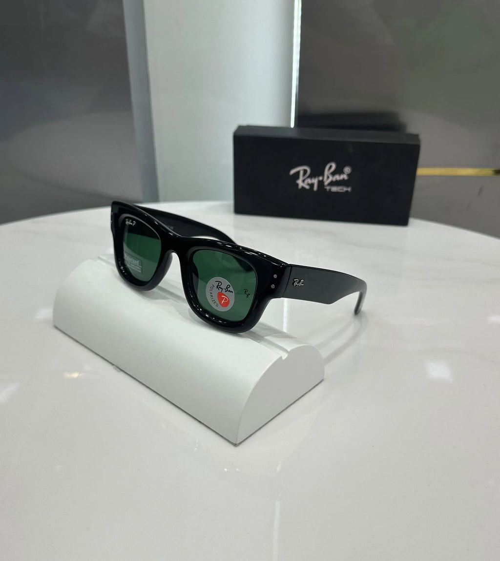 RayBan Puffer Black Green Premium Shades 940