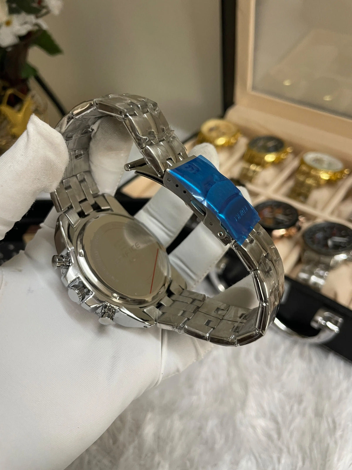 edifice casio silver white