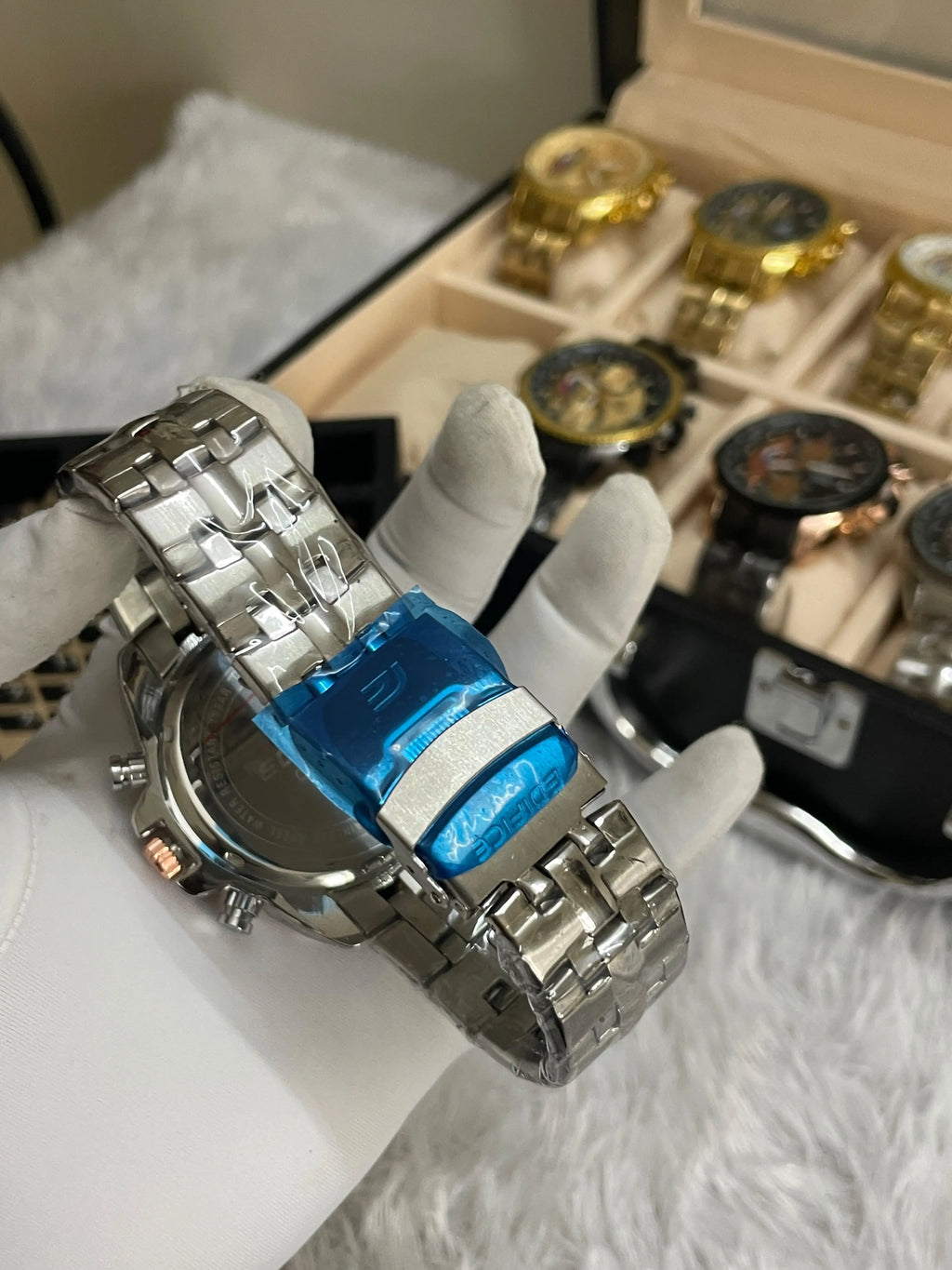 edifice casio silver rose gold