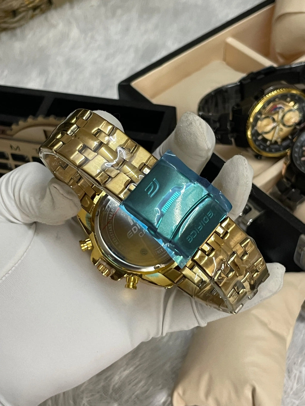 edifice casio gold black