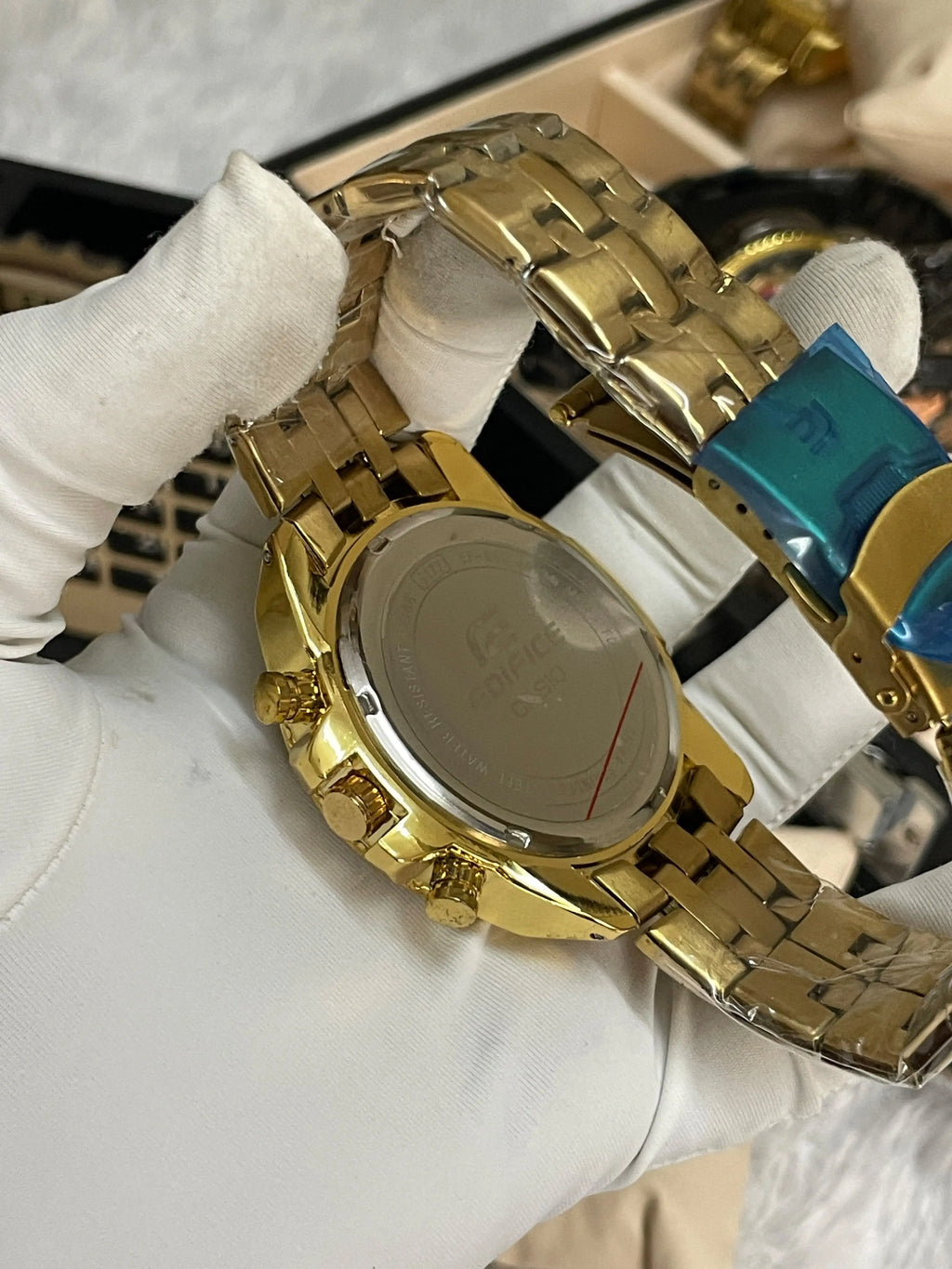 edifice casio gold black