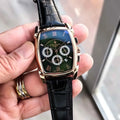 Patek Phillip_e Barrel Chronograph Rose Green Black Belt