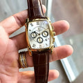 Patek Phillip_e Barrel Chronograph Gold White Brown Belt