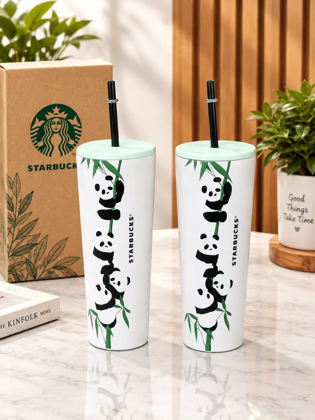 Starbucks panda and bamboo design Tumbler
