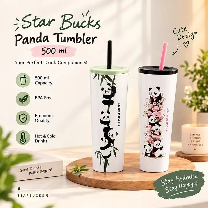 Starbucks panda and bamboo design Tumbler