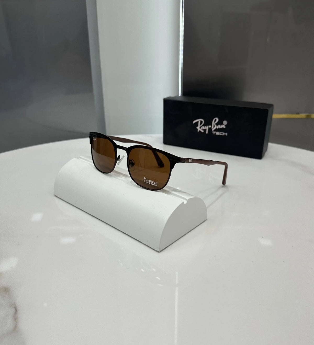 RayBan All Brown Metal Polarized Premium Shades 2602