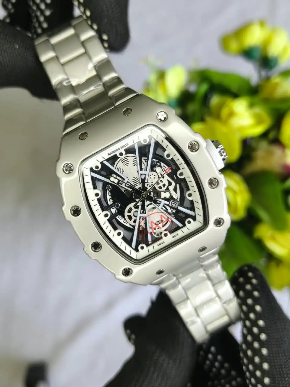 Richard millie Richard Mille RM 055 "Bubba Watson" White Ceramic Heavy Quality 🔥