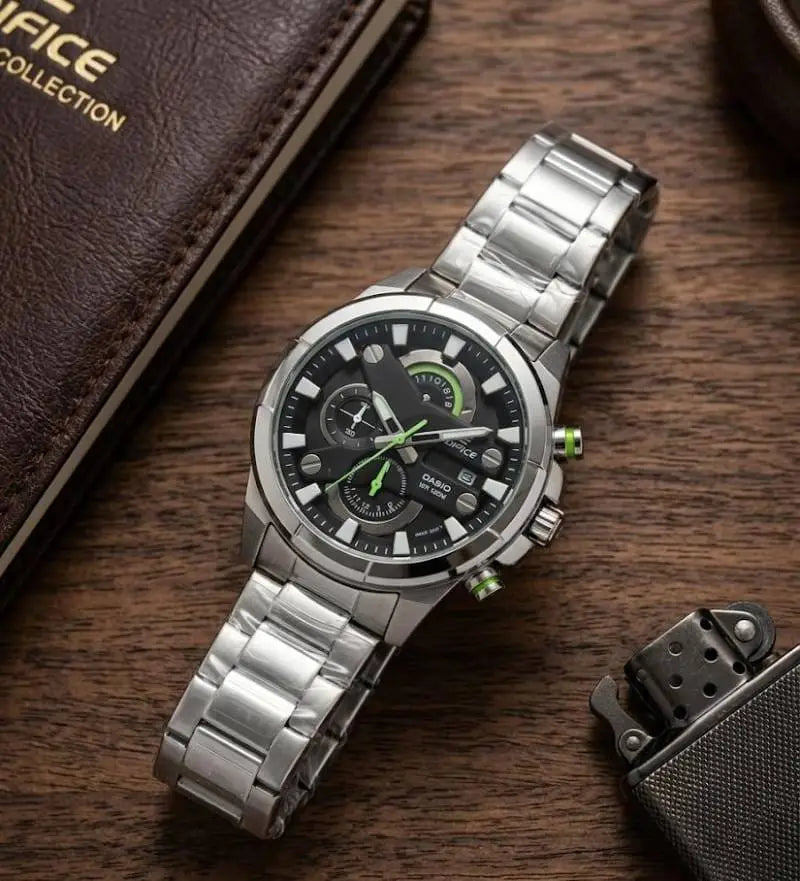 Edifice Silver Black