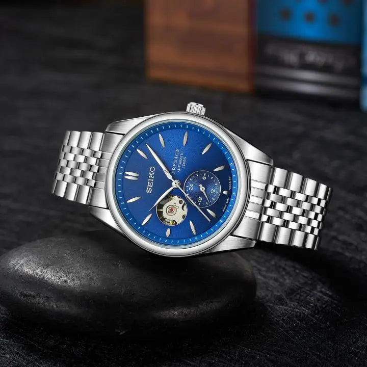 Seiko automatic silver blue