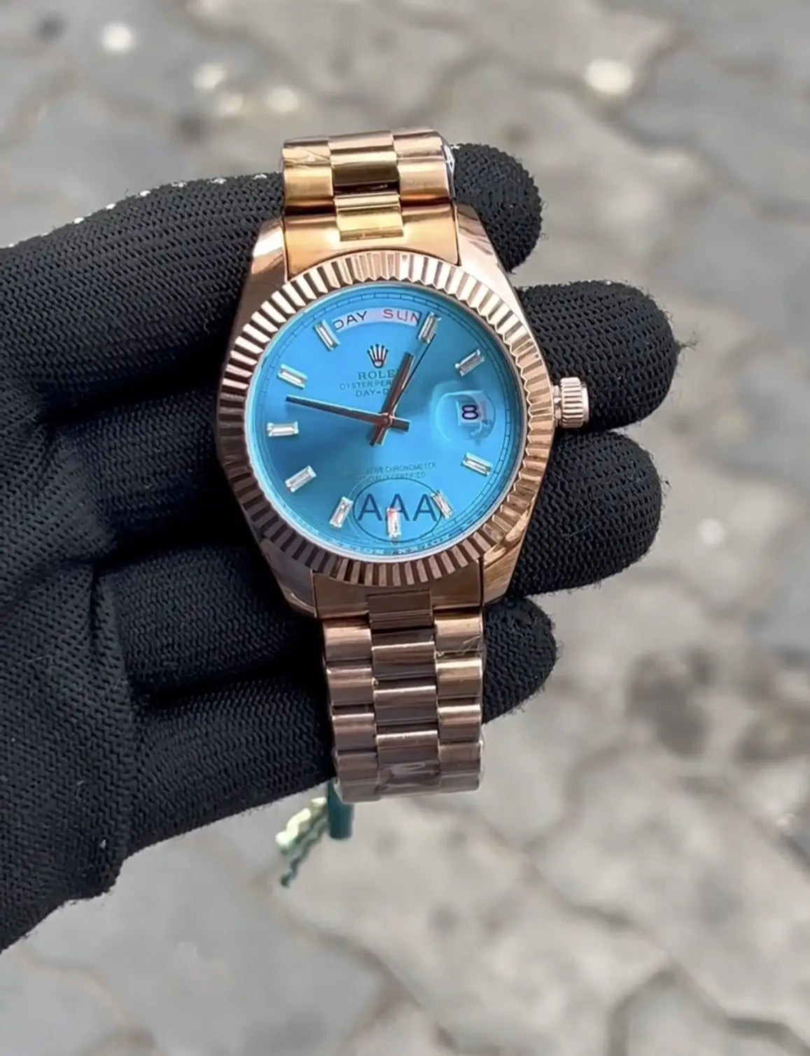 RoleX. Day Date Rose Gold Blue