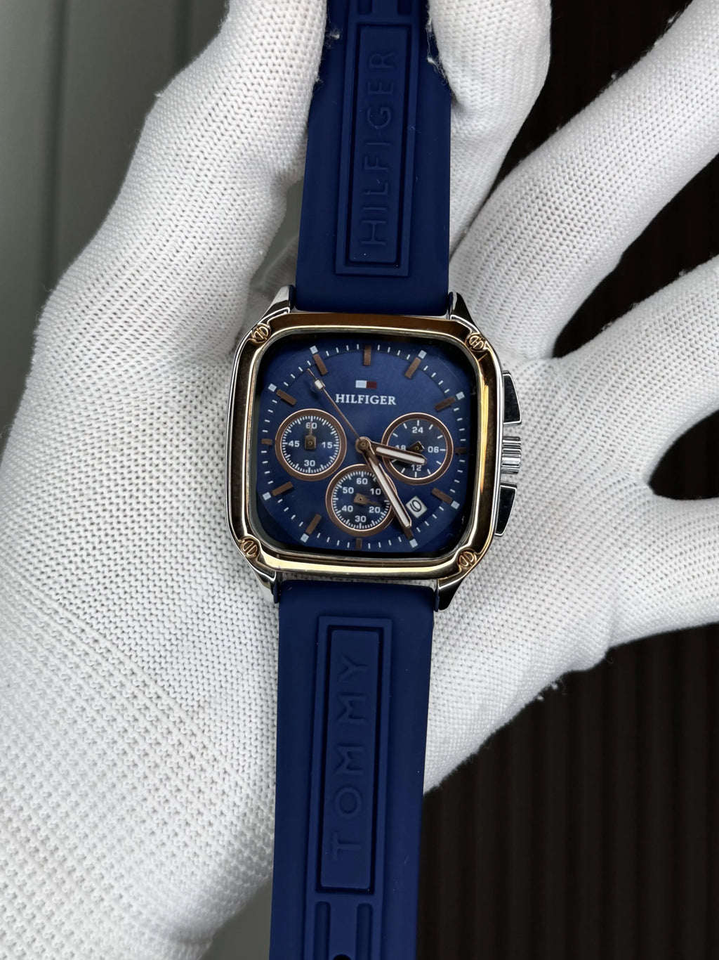 Tommy Hilfige r Copper Blue Square Premium Chronograph Watch